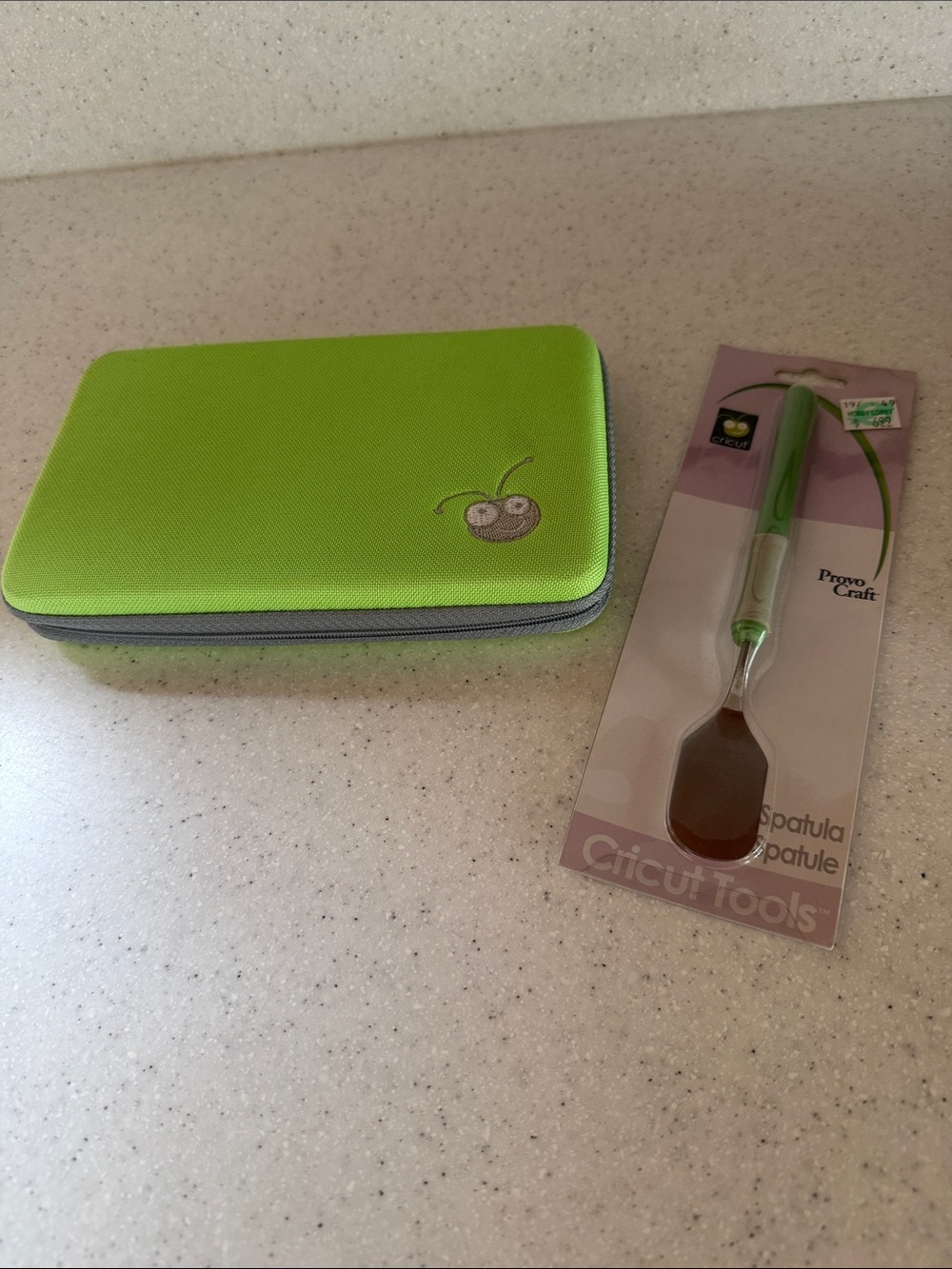 Cricut Lime Green Tablet Case with Matching Green Spatula